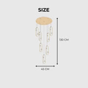 Long LED Chandelier with Elegant Crystal Design – Modern Ceiling Light