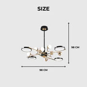 Modern Linear Ceiling Chandelier – Gold Finish Lighting Fixture