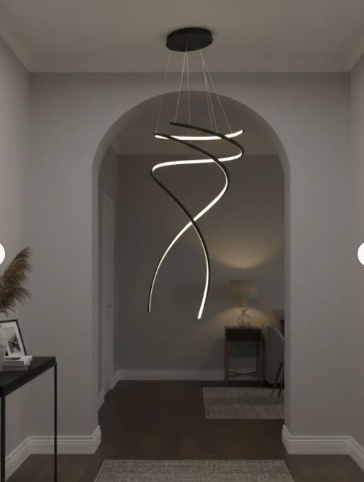 Modern Spiral LED Pendant Light – Double Helix Design