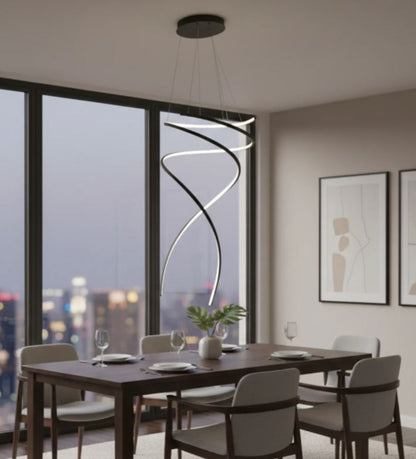 Modern Spiral LED Pendant Light – Double Helix Design